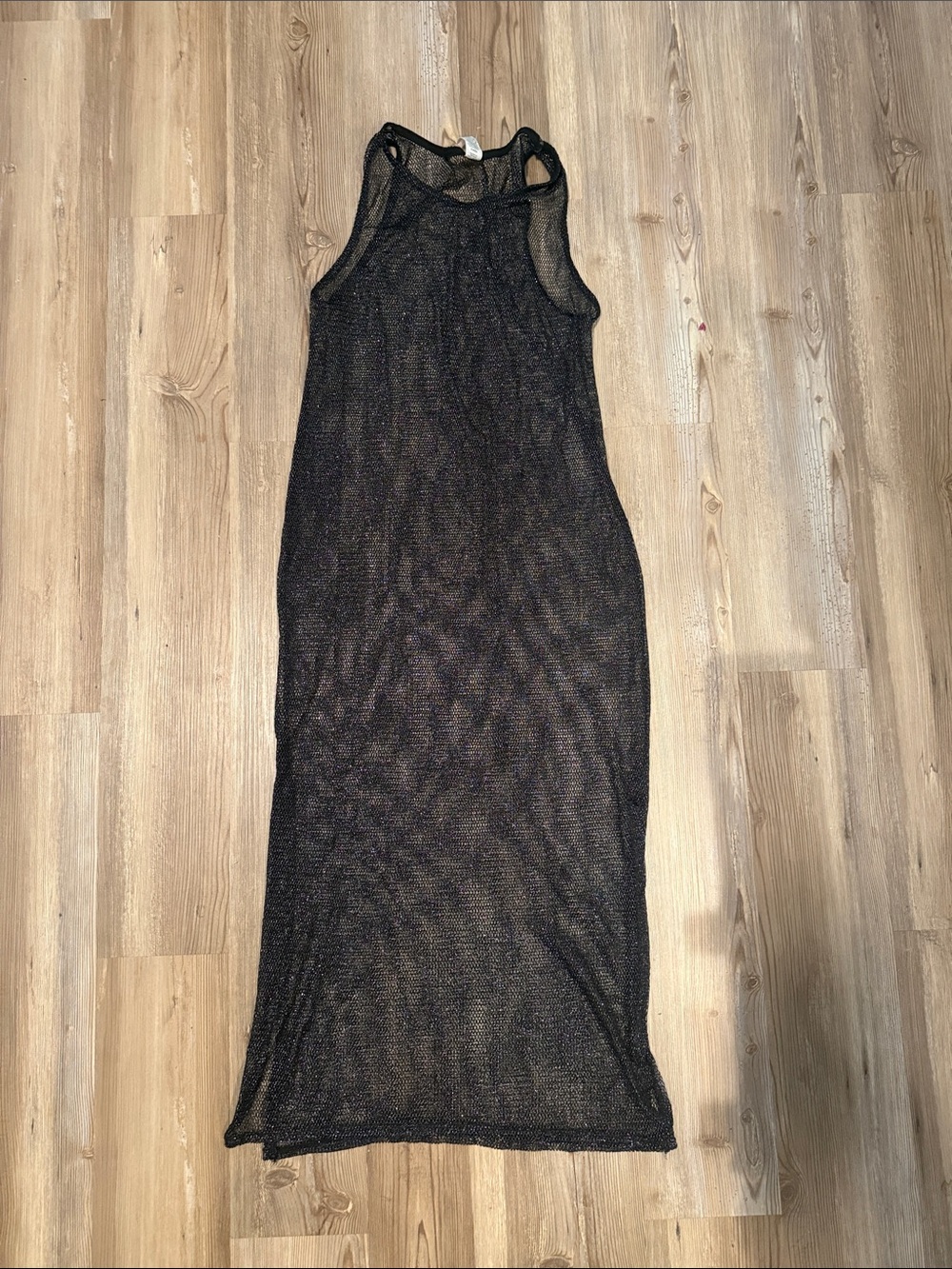 No Boundaries Black Sleeveless Mesh Maxi Dress